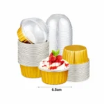 کپسول کاپ کیک آلومینیوم درب دار 5 عددی طلایی
